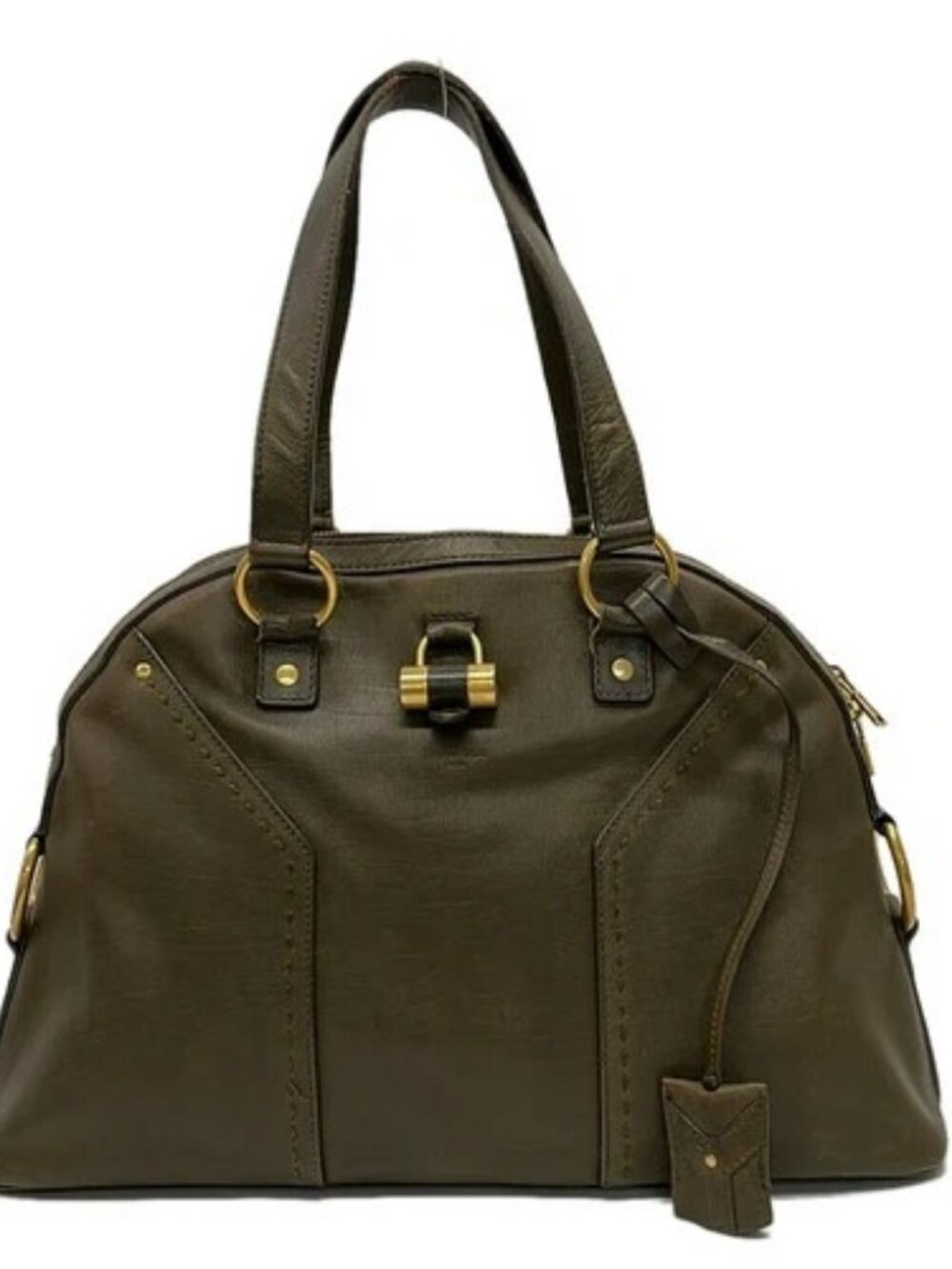 YvesSaintLaurent rivegauche (YSL) Muse Bag 156464 Khaki Leather Handbag